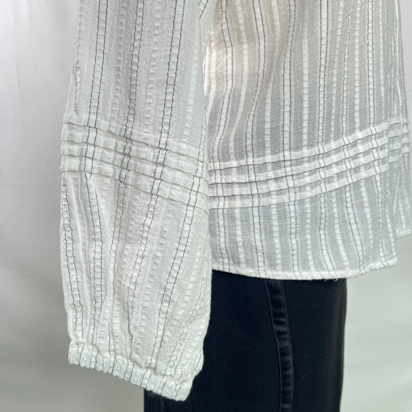 INC International Concepts Blouse Women's Peasant Top Cast Bohemian, White Sz L - Picture 7 of 11